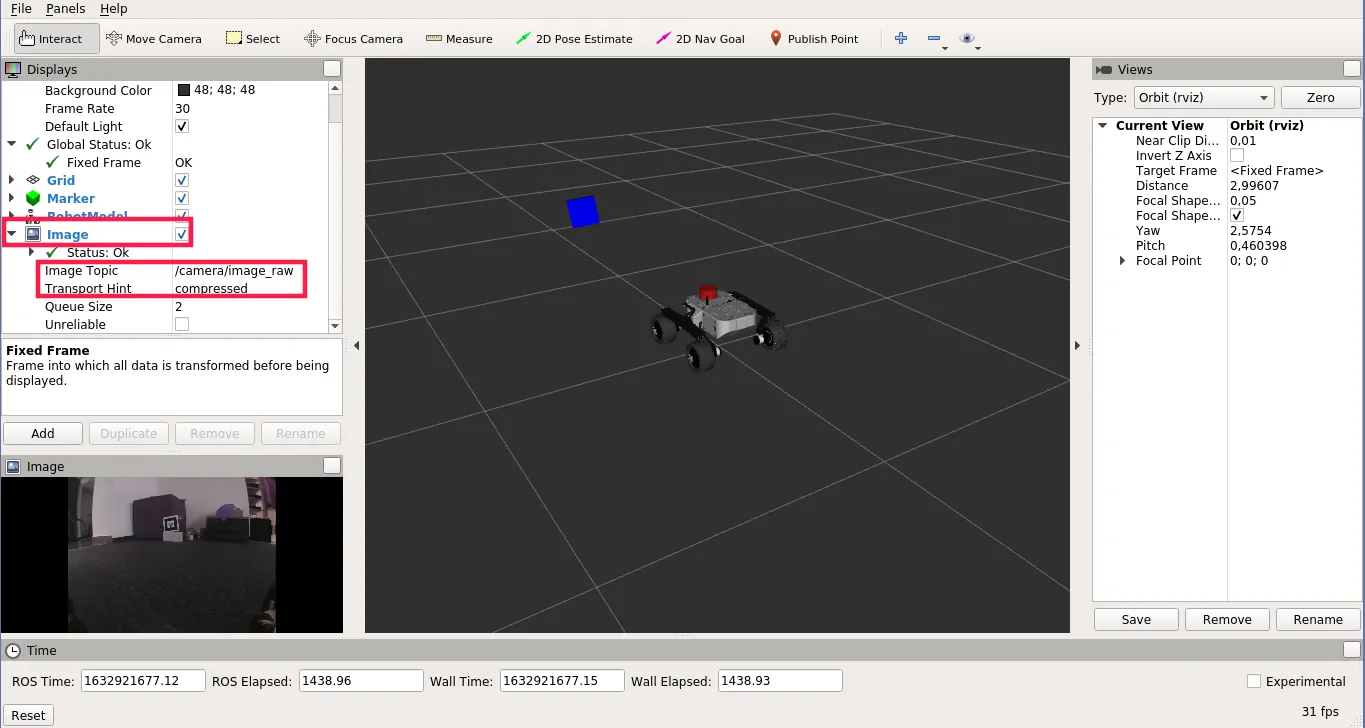 Setting new image display type to compressed camera feed